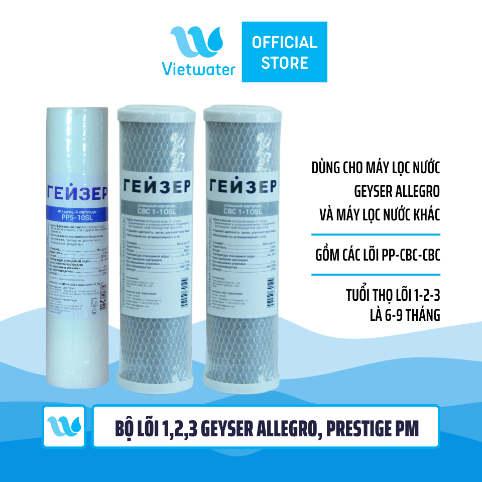 Lõi CBC Geyser - lõi CBC Ecotar - lõi số 3 máy lọc nước Geyser Ecotar 2 Geyser Ecotar 3 Geyser Ecotar 5 và lõi số 2-3 máy lọc nước Geyser Allegro Geyser Prestige PM
