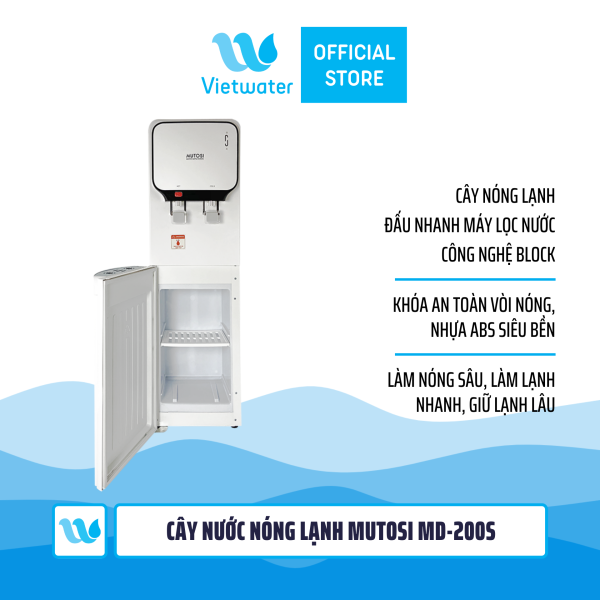 Cây nước nóng lạnh Mutosi MD-200s đấu nhanh máy lọc nước