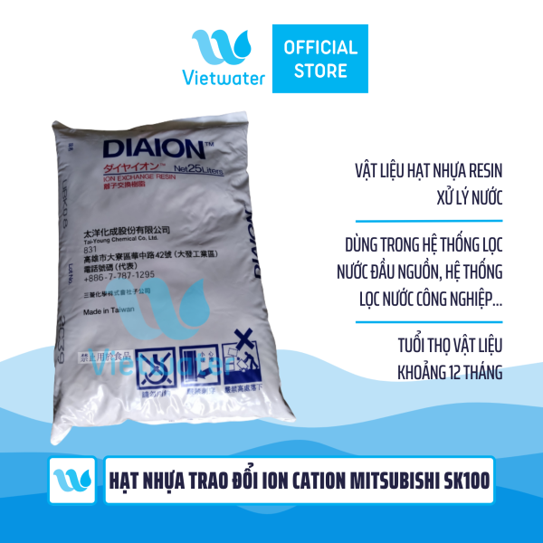 Hạt nhựa trao đổi ion Cation Mitsubishi SK100