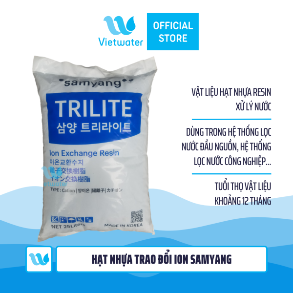 Hạt nhựa trao đổi ion Cation H+ Samyang MC08H