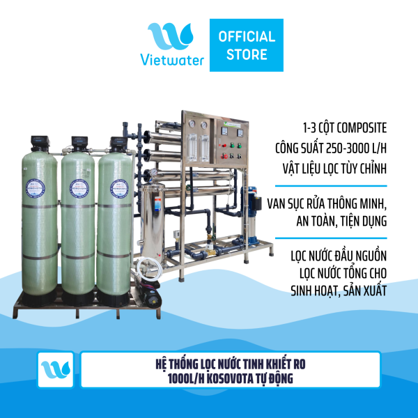 Hệ thống lọc nước tinh khiết RO 1000lh Kosovota tự động