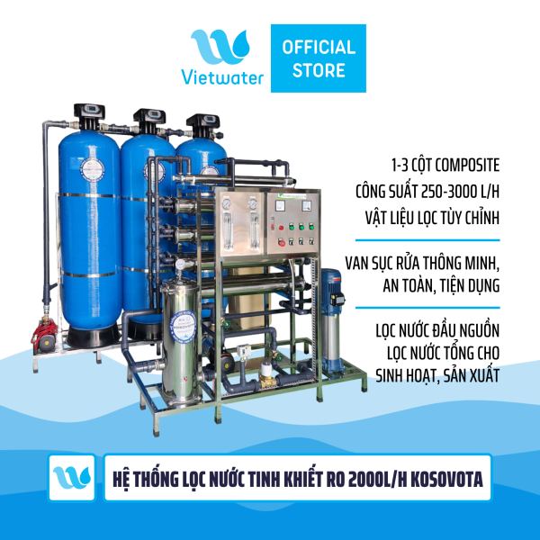 Hệ thống lọc nước tinh khiết RO 2000lh Kosovota
