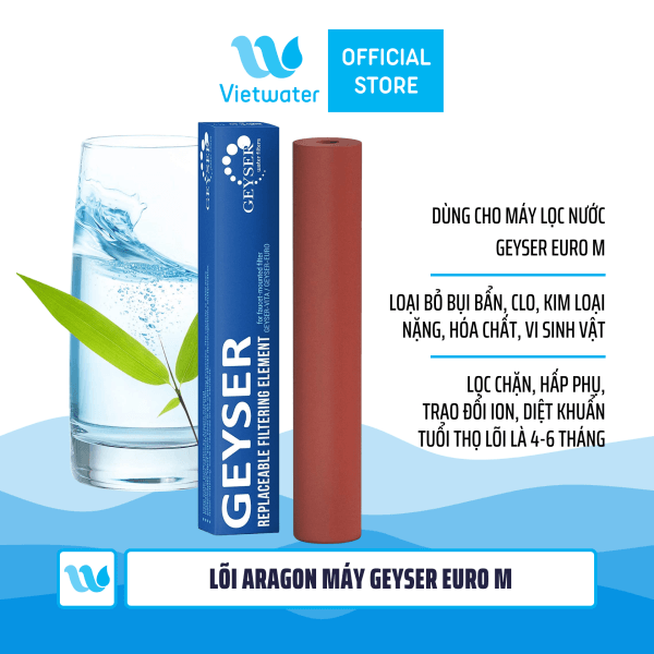 Bộ 3 lõi Aragon máy lọc nước tại vòi Geyser Euro