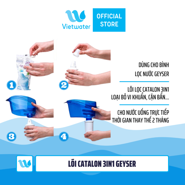 Lõi Catalon 3in1 Geyser - dùng cho bình lọc nước Geyser Aquilon