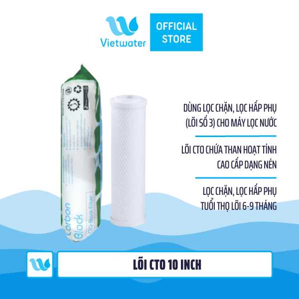 Bộ lõi số 123 10 inch (lõi PP 5 micron-UDF-CTO) - dùng cho tất cả máy lọc nước RO (Kangaroo Karofi Geyser Mutosi Daikiosan Sunhouse)