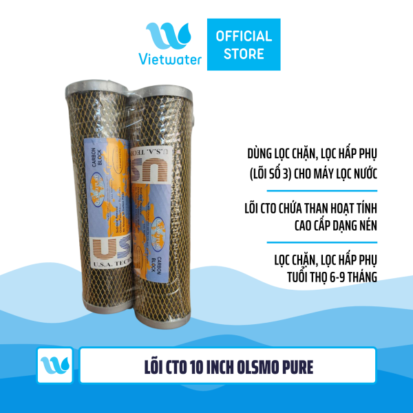 Lõi lọc CTO 10 inch Olsmo Pure - lõi số 3 máy lọc nước RO lõi số 1 máy lọc nước Nano