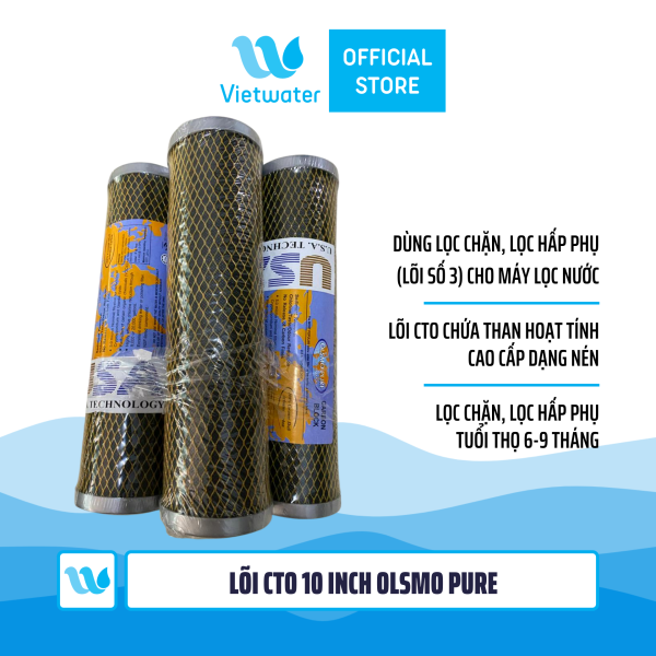 Lõi lọc CTO 10 inch Olsmo Pure - lõi số 3 máy lọc nước RO lõi số 1 máy lọc nước Nano