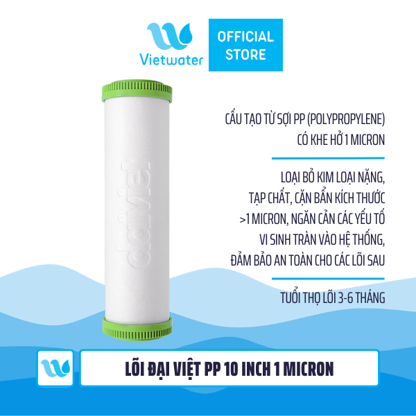 Lõi lọc PP 10'' 1 micron Đại Việt Daikiosan Makano