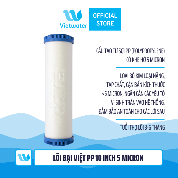 Lõi lọc PP 10'' 5micron Đại Việt Daikiosan Makano