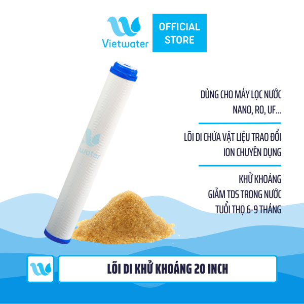 Lõi DI khử khoáng 20 inch TDS~0