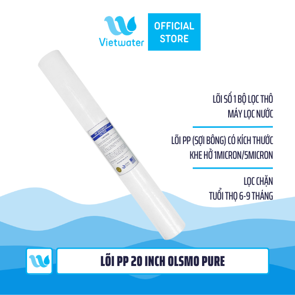 Bộ lõi thô 123 20 inch Olsmo Pure – bộ lõi 123 20 inch (PP-UDF-CTO) dùng cho máy lọc nước ro, bộ lọc thô – nhập Malaysia