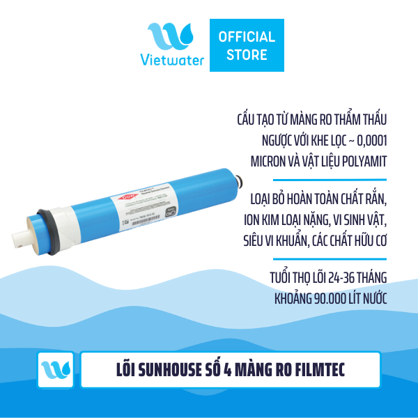 Lõi Sunhouse số 4 màng RO Filmtec