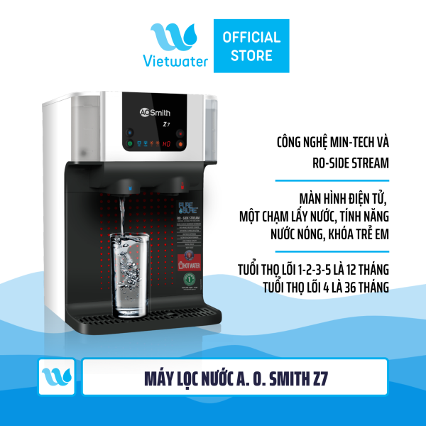 Máy lọc nước Ao Smith Z7 - máy lọc nước nóng nguội để bàn khóa trẻ em màn hình điện tử một chạm lấy nước