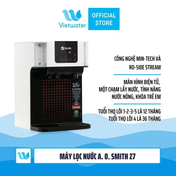 Máy lọc nước Ao Smith Z7 - máy lọc nước nóng nguội để bàn khóa trẻ em màn hình điện tử một chạm lấy nước