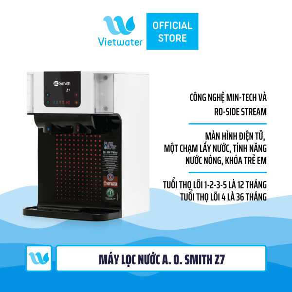 Máy lọc nước Ao Smith Z7 - máy lọc nước nóng nguội để bàn khóa trẻ em màn hình điện tử một chạm lấy nước