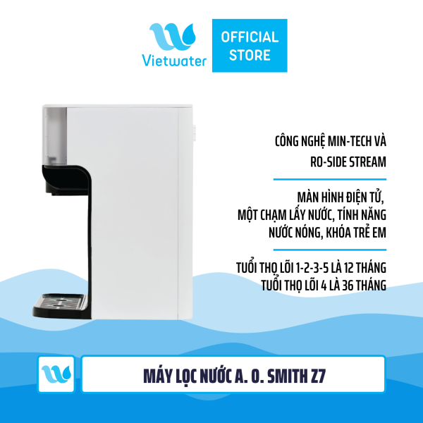Máy lọc nước Ao Smith Z7 - máy lọc nước nóng nguội để bàn khóa trẻ em màn hình điện tử một chạm lấy nước