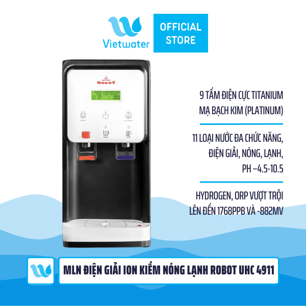 Máy lọc nước điện giải ion kiềm nóng lạnh Robot UHC 4911