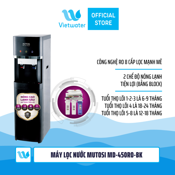 Máy lọc nước nóng lạnh Mutosi MD-450RO-BK 8 lõi