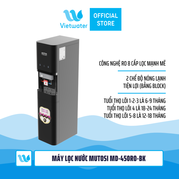 Máy lọc nước nóng lạnh Mutosi MD-450RO-BK 8 lõi