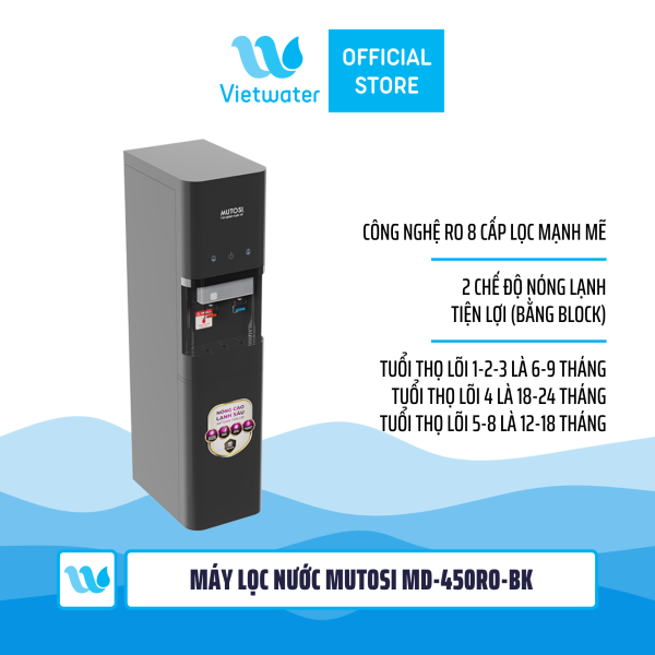 Máy lọc nước nóng lạnh Mutosi MD-450RO-BK 8 lõi