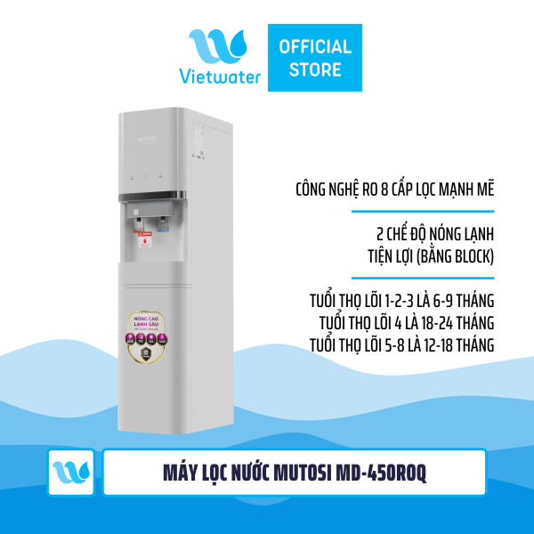 Máy lọc nước nóng lạnh Mutosi MD-450ROQ 8 lõi, lõi thô nối nhanh