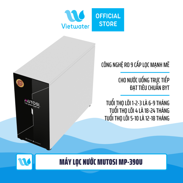 Máy lọc nước Mutosi MP-390U 9 lõi để gầm, tủ bếp, công suất 20l/h – bình áp ngoài máy