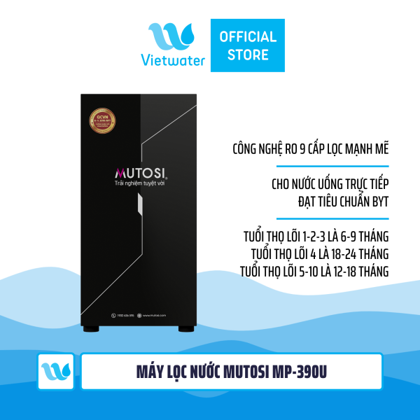 Máy lọc nước Mutosi MP-390U 9 lõi để gầm, tủ bếp, công suất 20l/h – bình áp ngoài máy
