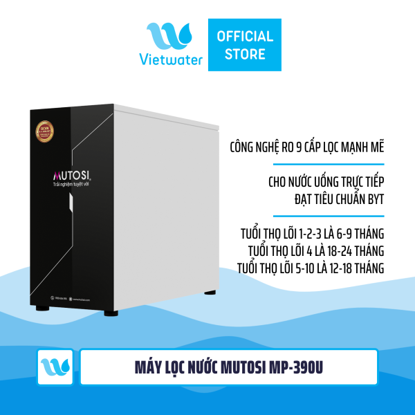 Máy lọc nước Mutosi MP-390U 9 lõi để gầm, tủ bếp, công suất 20l/h – bình áp ngoài máy