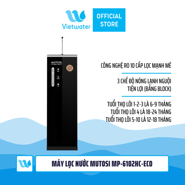 Máy lọc nước nóng lạnh nguội Mutosi MP-6102HC-ECO 10 lõi, công suất 10l/h