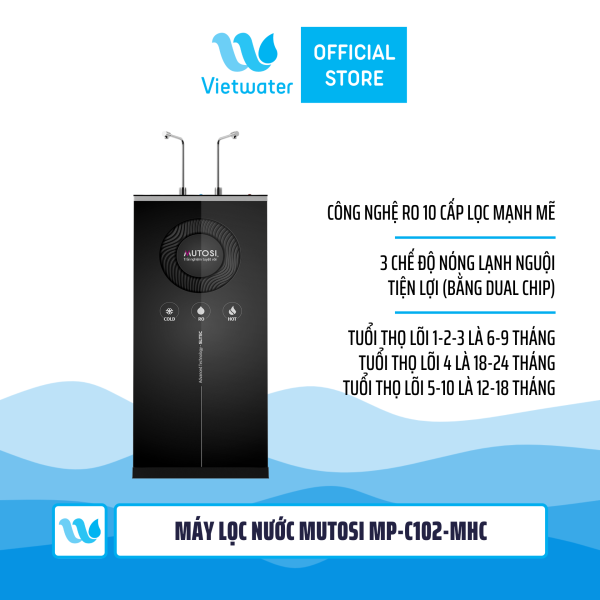 Máy lọc nước nóng lạnh nguội Mutosi MP-C102-MHC 10 lõi, công suất 15l/h, lạnh chip