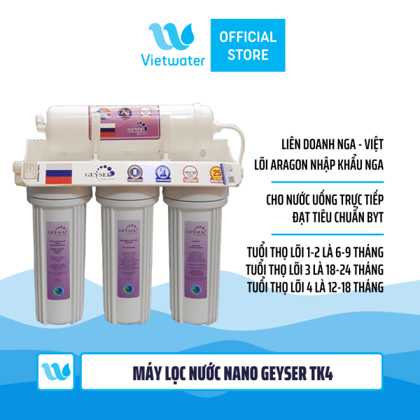 Máy lọc nước Nano Geyser TK4 (dùng uống trực tiếp và lọc nước cho máy tạo nước ion kiềm máy làm đá máy pha cà phê)