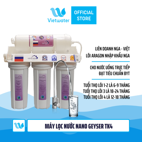 Máy lọc nước Nano Geyser TK4 (dùng uống trực tiếp và lọc nước cho máy tạo nước ion kiềm máy làm đá máy pha cà phê)