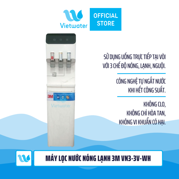 Máy lọc nước 3M VN3-3V-WH - cây lọc nước nóng lạnh 3 chế độ, không nước thải - màu trắng (sử dụng máy 3M Brew120-MS)