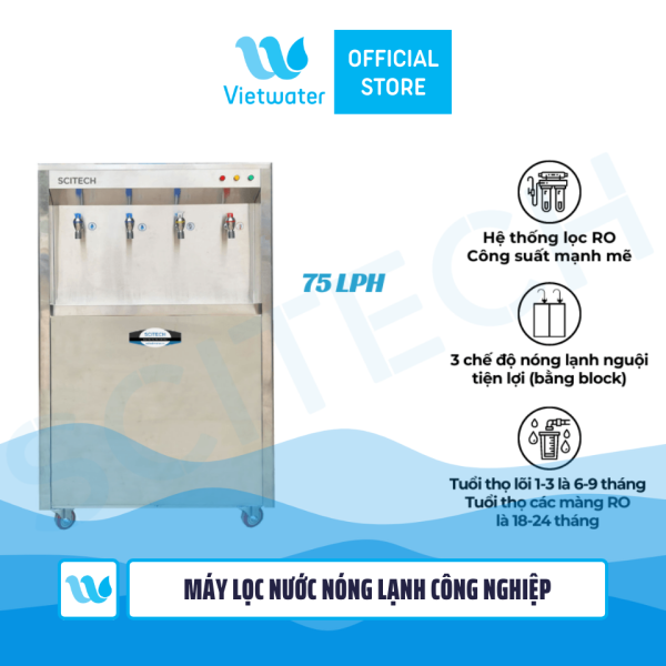 Máy lọc nước RO nóng lạnh công nghiệp Vietwater 75LPH (model SPR-75HC4)