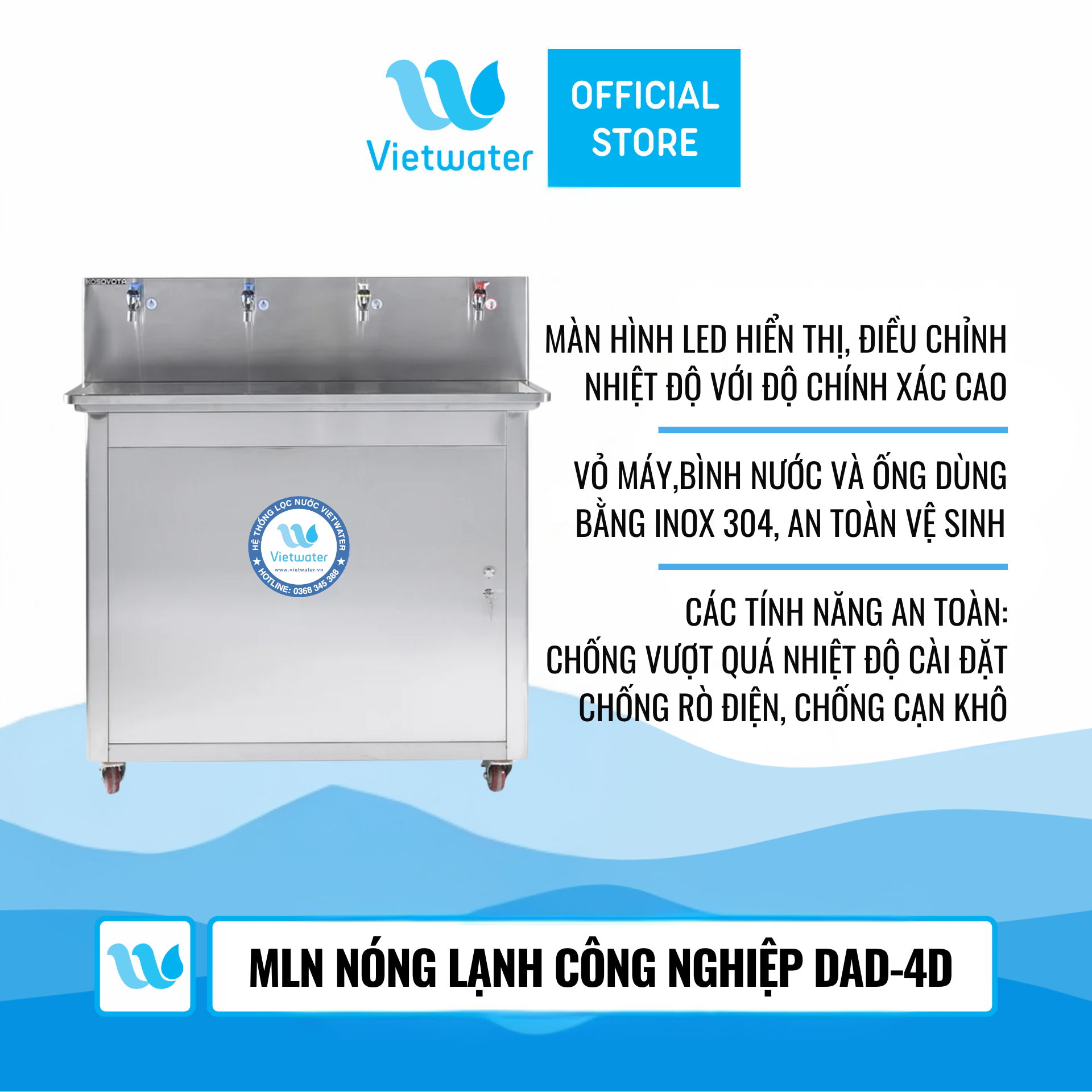 Máy lọc nước nóng lạnh công nghiệp VIETWATER DAD-4D