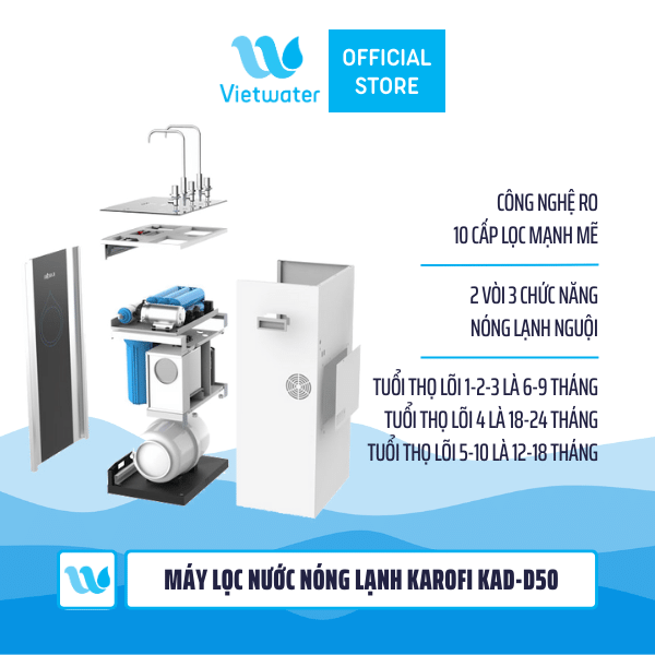 Máy lọc nước nóng lạnh Karofi KAD-D50
