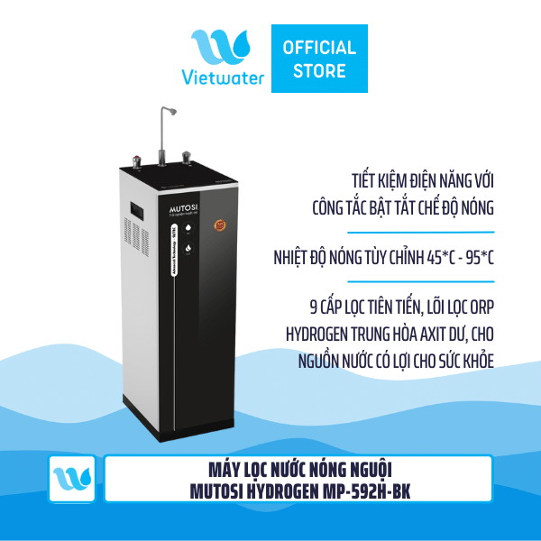 Máy lọc nước nóng nguội 9 lõi Mutosi Hydrogen MP-592H-BK