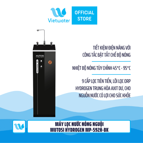 Máy lọc nước nóng nguội 9 lõi Mutosi Hydrogen MP-592H-BK