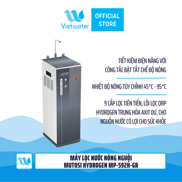 Máy lọc nước nóng nguội 9 lõi Mutosi Hydrogen MP-592H-GR