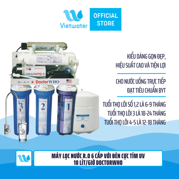 Máy lọc nước RO 6 cấp với đèn cực tím uv 10 lít/giờ Doctorwho