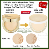  Phấn phủ trang điểm dạng nén cao cấp 2 trong 1 Gold Collagen Ampoule Two Way Pact The Face Shop fmgt 9.5g SPF40 PA+++ 