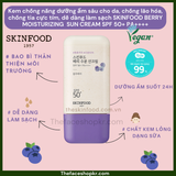  Kem chống nắng dưỡng ẩm sâu cho da, chống lão hóa, chống tia cực tím, dễ dàng làm sạch SKINFOOD BERRY MOISTURIZING SUN CREAM SPF50+ PA+++ 50ml 