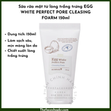  Sữa rữa mặt làm sạch sâu, mịn màng làn da từ lòng trắng trứng THE SKINFOOD EGG WHITE PERFECT PORE CLEASING FOARM 150ml 