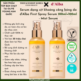  Serum dạng xịt khoáng căng bóng da d'Alba First Spray Serum 100ml+100ml - Mist Serum 