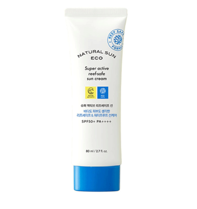Kem Chống Nắng Bảo Vệ Da Toàn Diện THE FACE SHOP Natural Sun Eco Super Active Reef-Safe Sun Cream SPF50+PA++++ 80ml