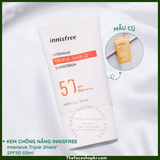  Kem chống nắng độ bám dính cao không gây bết dính INNISFREE INTENSIVE TRIPLE-SHIELD SUNCREEN 50+ SPF  PA+++ 50ml 