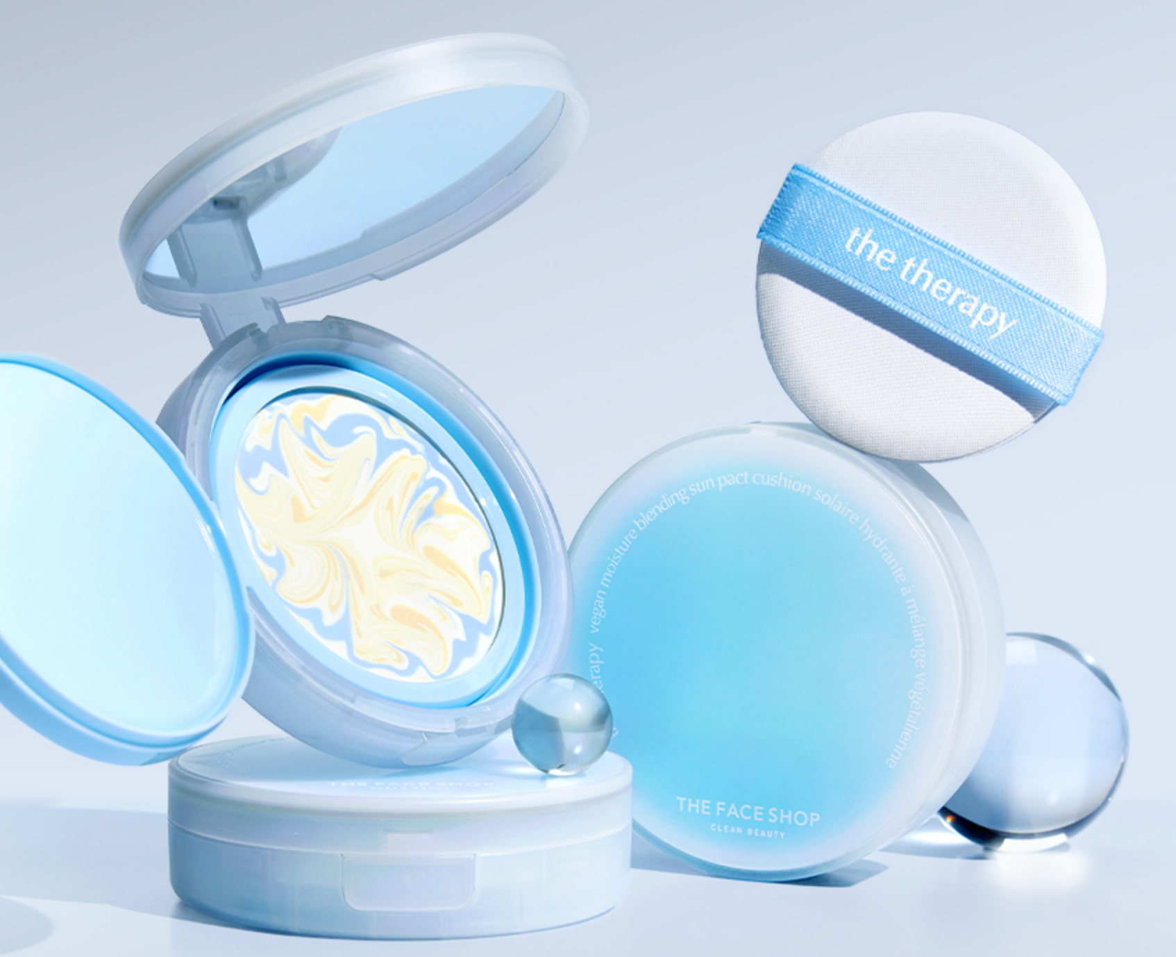 Kem chống nắng dạng nén Chống lão hóa THE FACE SHOP The Therapy Vegan Moisture Blending Sun Pact Refill Set SPF50+PA++++
