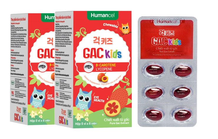  Set 3 GAC Kid (Viên nang dầu gấc chăm sóc mắt, trẻ hóa da, tăng sức đề kháng, công nghệ & tiêu chuẩn Hàn Quốc) 