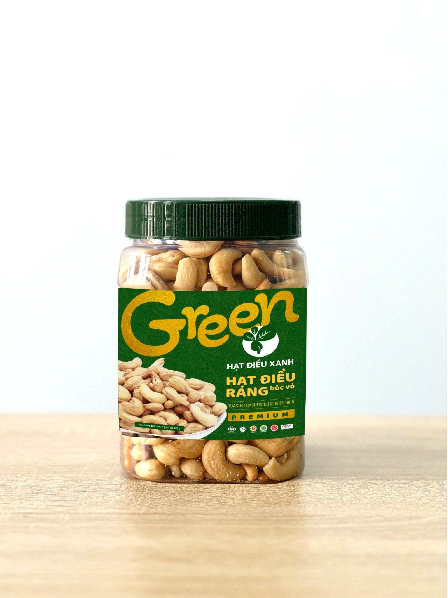 HẠT ĐIỀU XANH GREEN CASHEW - Hạt điều rang muối bóc vỏ 400g
