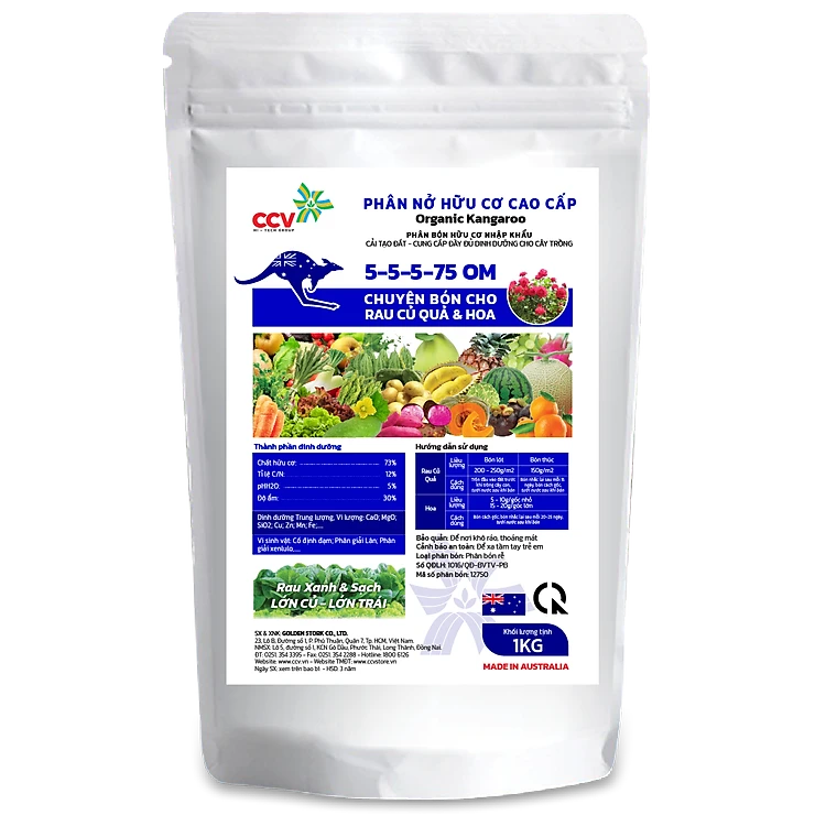 Phân bón hữu cơ nhập khẩu Úc chuyên dùng cho Cây Rau, Củ, Quả & Hoa | An toàn cho môi trường, con người và chất lượng cây trái